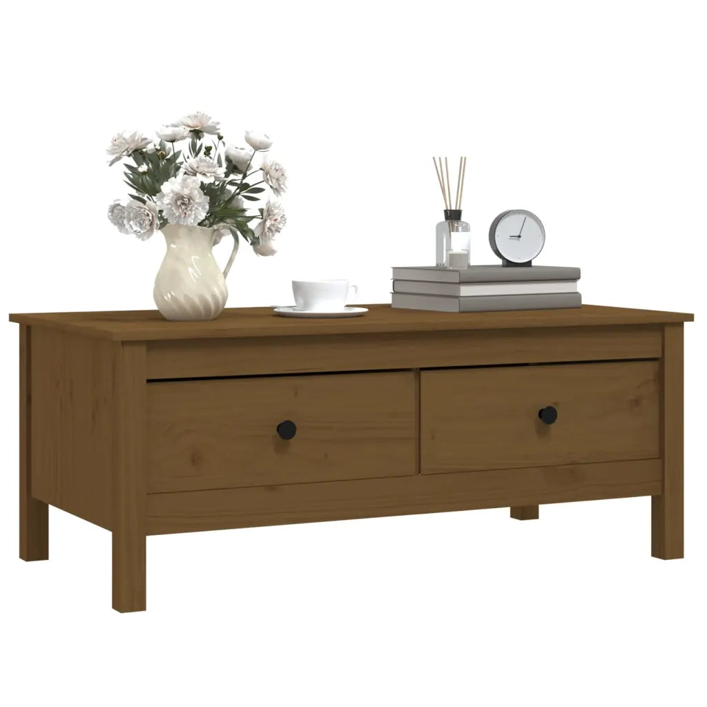 Tavolino da Salotto ambra 100x50x40 cm Legno Massello di Pino 814607