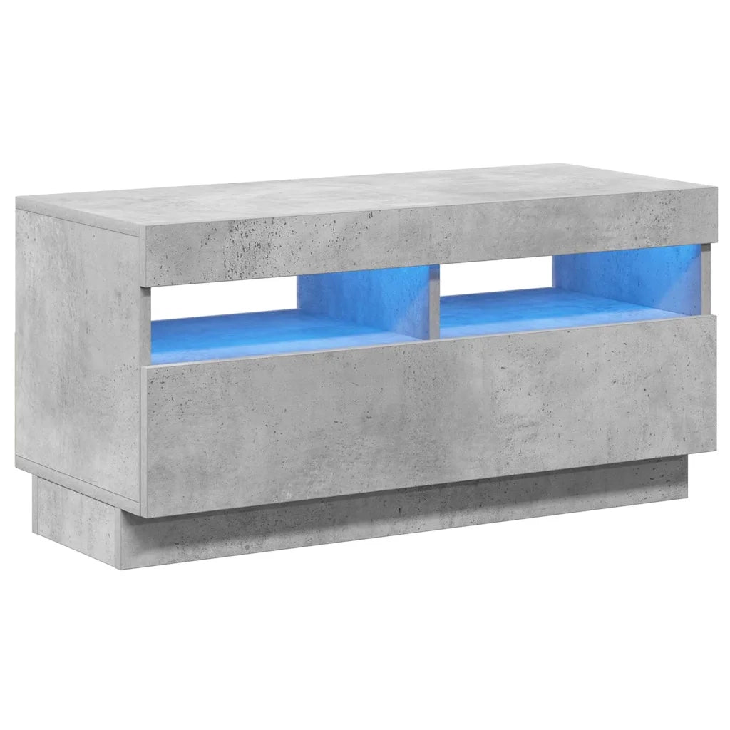 Mobile Porta TV con Luci LED Grigio Cemento 80x35x40 cm 804449