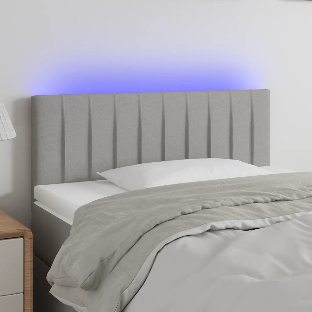 Testiera | Testata a LED Grigio Chiaro 100x5x78/88 cm in Tessuto