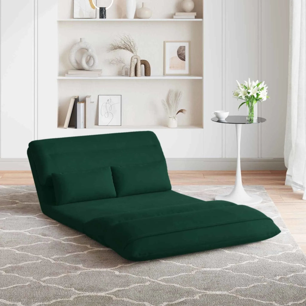 Sedia da Pavimento Verde Scuro 110 x 82 x 55 cm Velluto 42028212