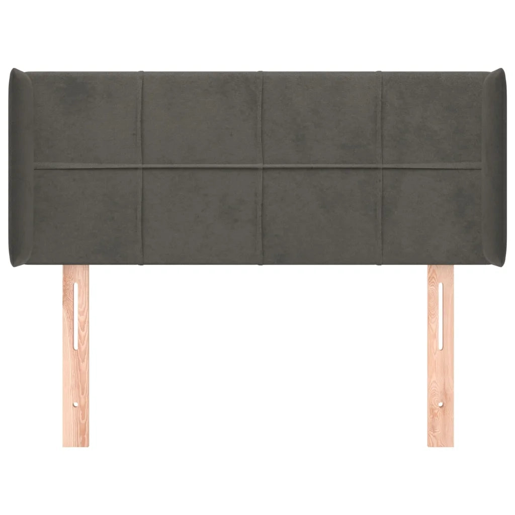 Testiera ad Orecchio Grigio Scuro 83x16x78/88 cm in Velluto 3118799