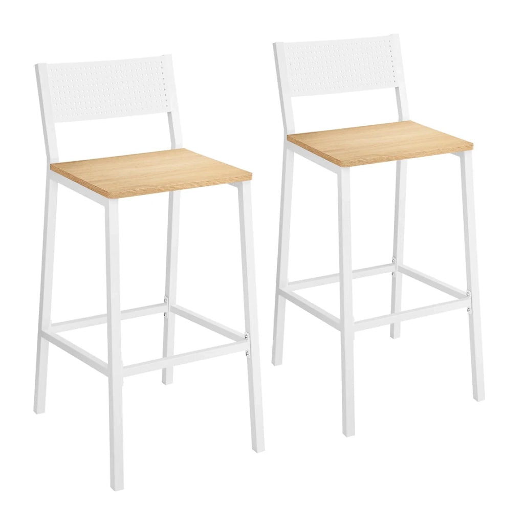 Set di 2 sgabelli da bar seggioloni sedie da cucina/sala da pranzo stile industriale beige 12_0007750