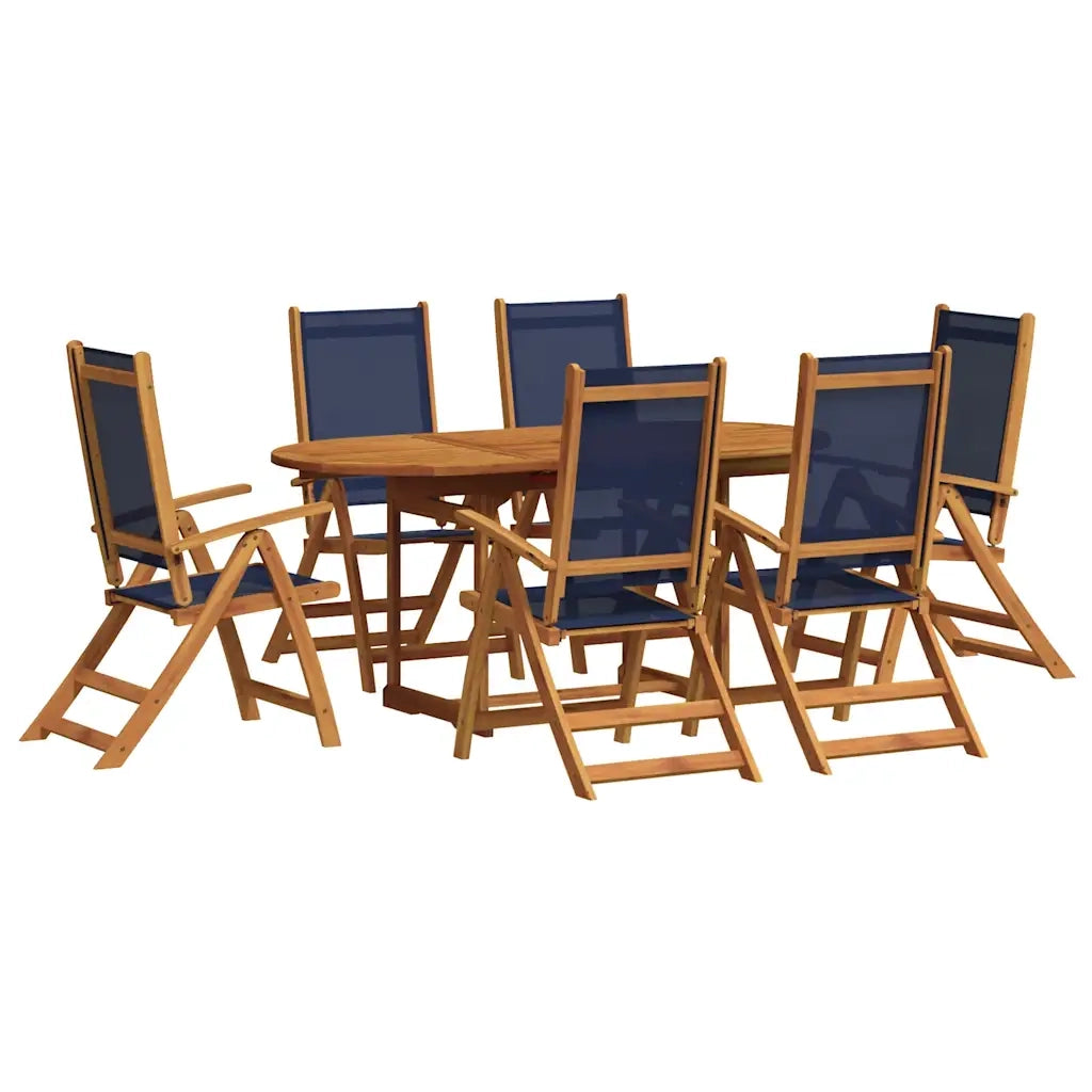 Set Pranzo da Giardino 7pz Legno Massello di Acacia e Textilene 3279309