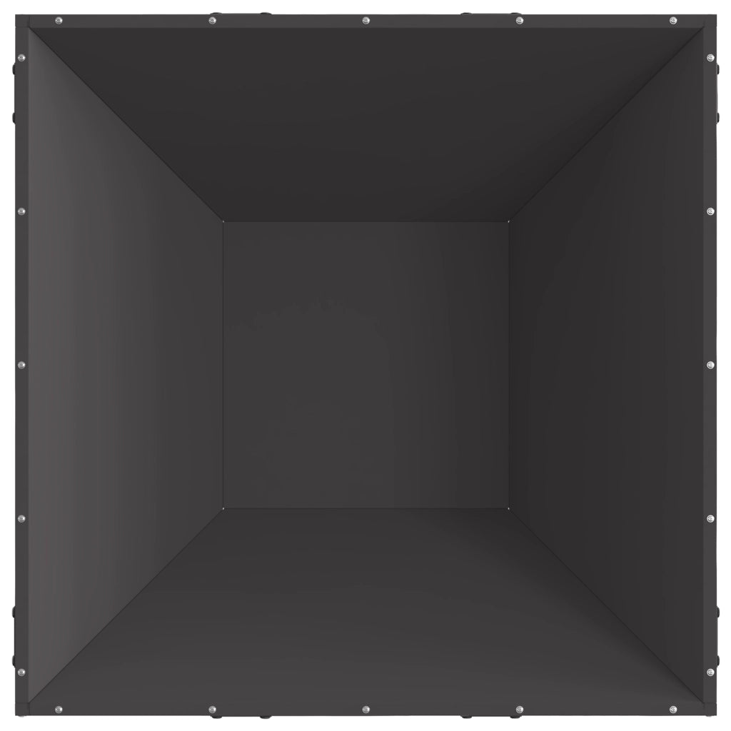 Braciere Quadrato Nero 80x80x40 cm Acciaio
