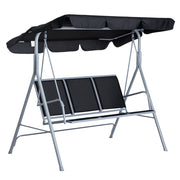 Dondolo Giardino 3 Posti con Toldo ¨C zephmum ¨C 171x108x150 cm Nero