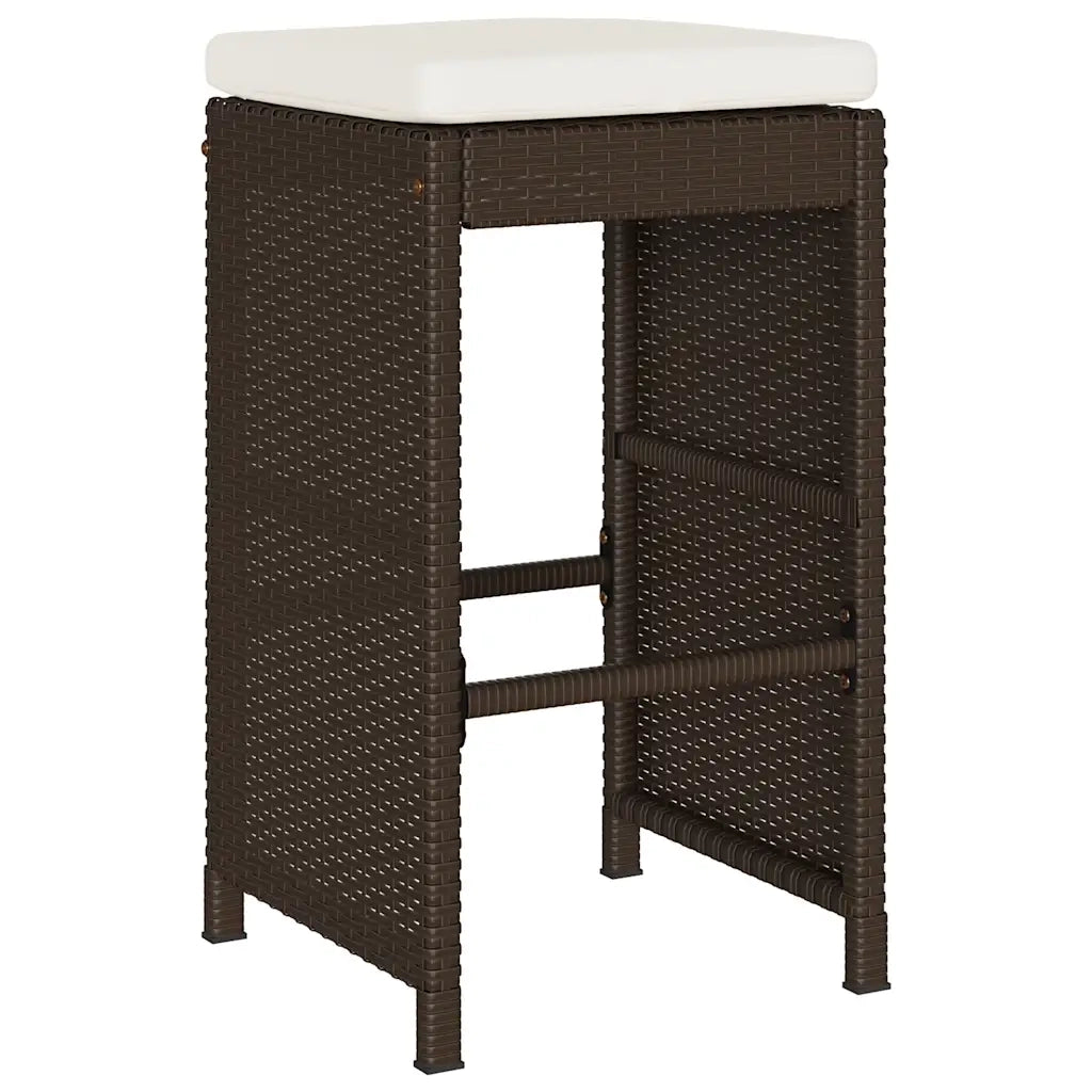 Sgabelli Bar da Giardino con Cuscini 4 pz Marroni in Polyrattan CFW5628243