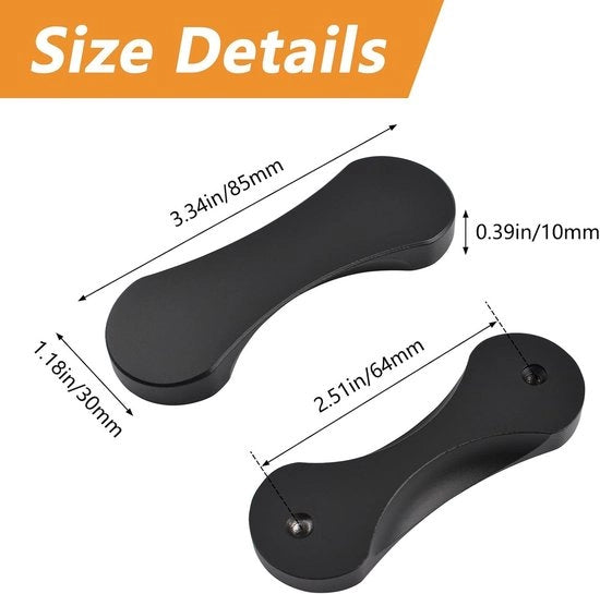 Set di 2 Viti Autoattrattive in Alluminio per Porta, Finestra, Cassetto in Nero