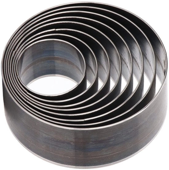 Set di Forbici Perforatrici 8 Pezzi - Forme a Cerchio - Acciaio Laminato - Snidare la Pelle - Cirkelstansen - Materiale Duraturo - Diversi Diametri - Set di Cirkelstansen