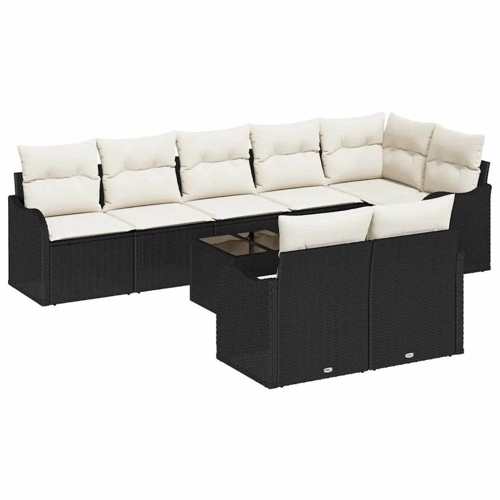 Set Divano da Giardino Nero polyrattan 3345757