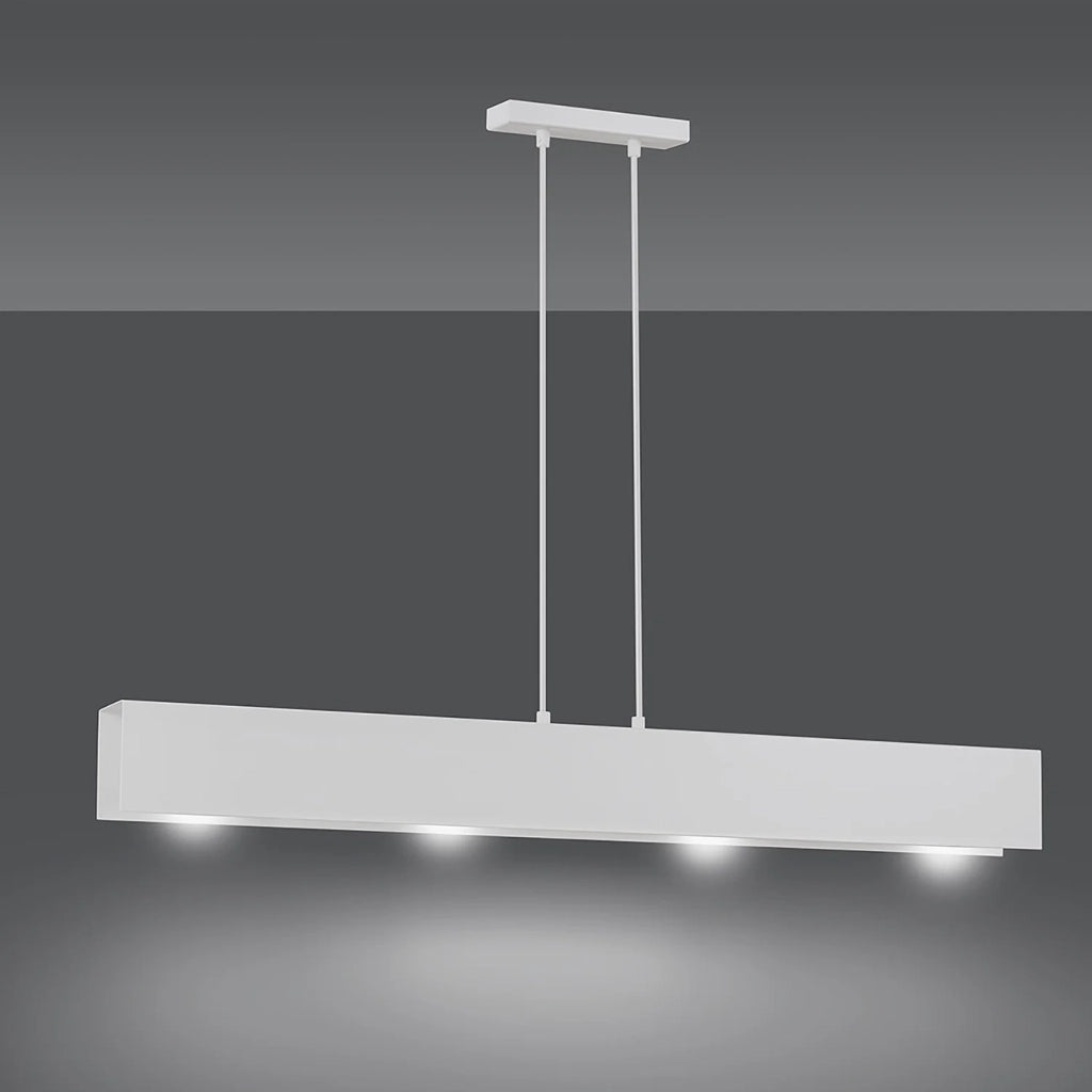 Lampadario Moderno 4 Luci Hachiman In Acciaio Bianco
