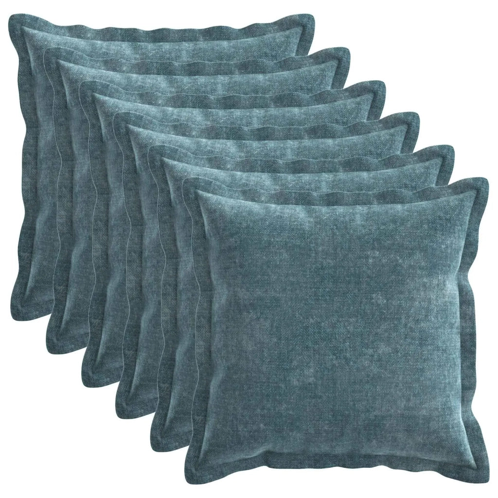 Federa 6 pcs HOUTEN Blu 40 x 40 cm Tessuto Chenille 916856