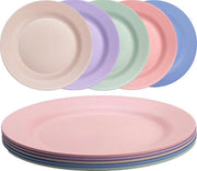Set di 5 Piatti in Plastica Riciclabili - Piatti Leggeri e Resistenti - Piatti per Insalata e Dessert - Senza BPA e Salutari - Sicuri per Lavastoviglie e Microonde - Adatti per Adulti e Bambini.