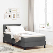 Letto a molle con materasso Grigio scuro 100 x 200 cm Tessuto 3342185