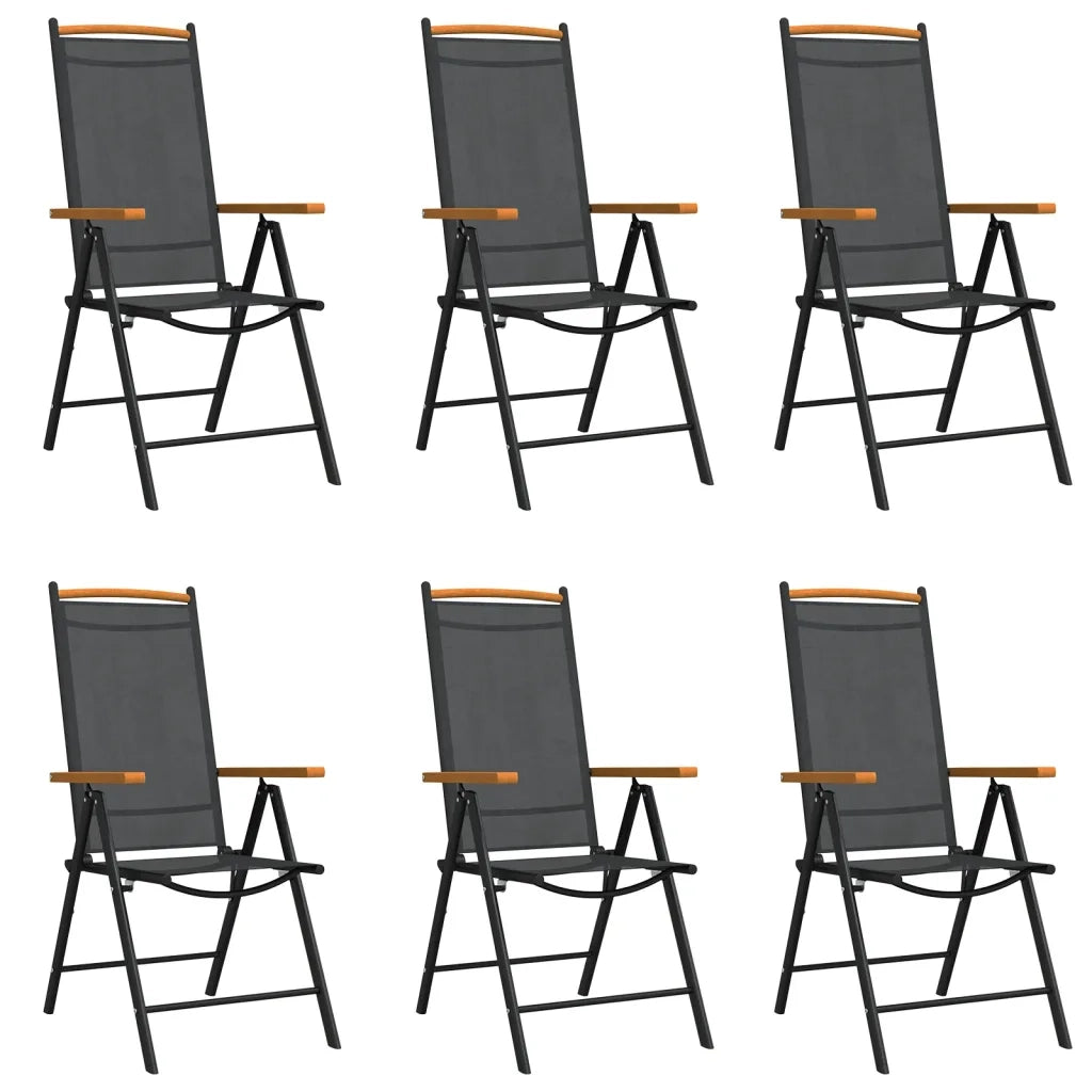 vidaXL Set da Pranzo da Giardino 7 pz Nero e Marrone in Alluminio