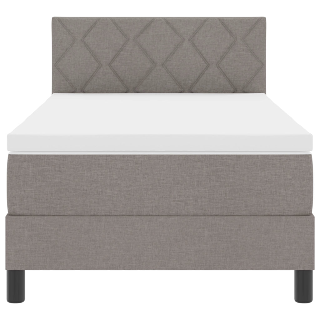 Letto Box Spring con Materasso & LED Taupe 90x190 cm Tessuto