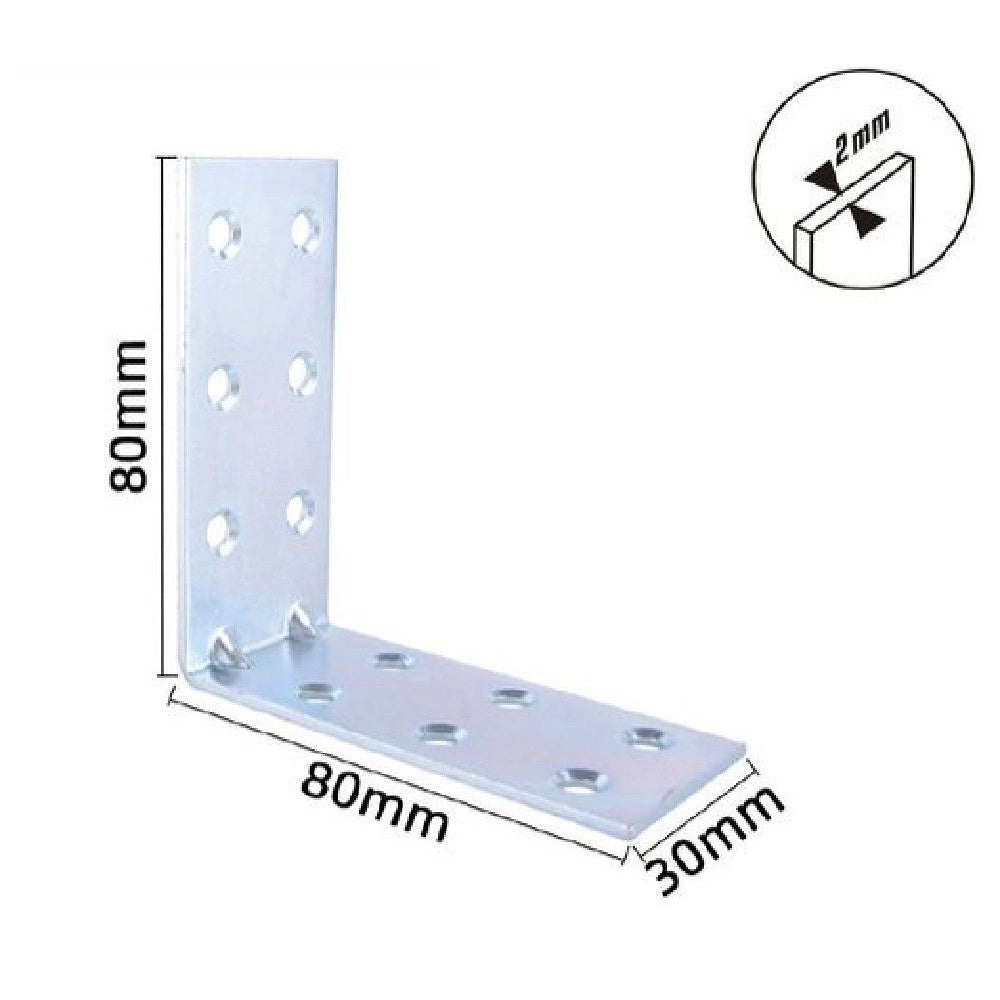 Trade Shop - Set 4pz Lastrine Lastrina Ad Angolo Angolare 80x80x30x2 Mm Con Viti Mobili 57125 -