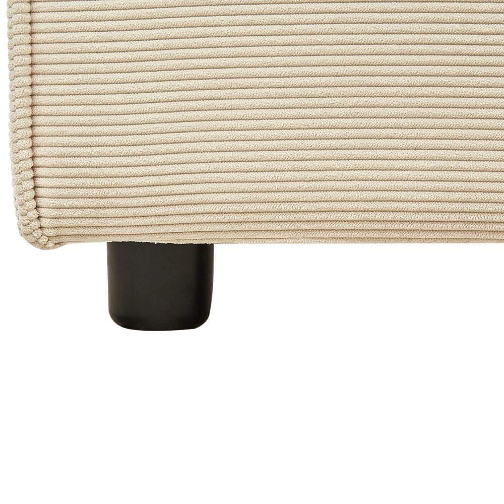 Letto matrimoniale in velluto a coste con struttura a doghe beige 160 x 200 cm stile classico camera da letto