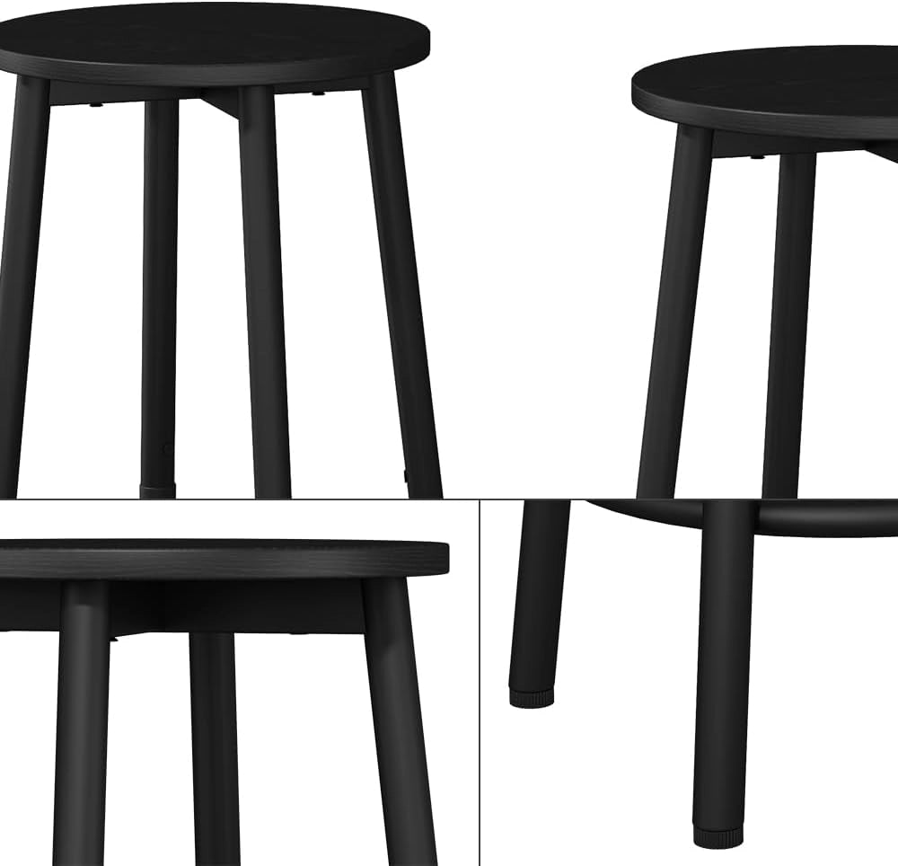 Set di 2 sgabelli da bar Edmonton, Nero, 31.5 x 64 cm 2 parti, regolabile in altezza con poggiapiedi per posizioni di seduta flessibili