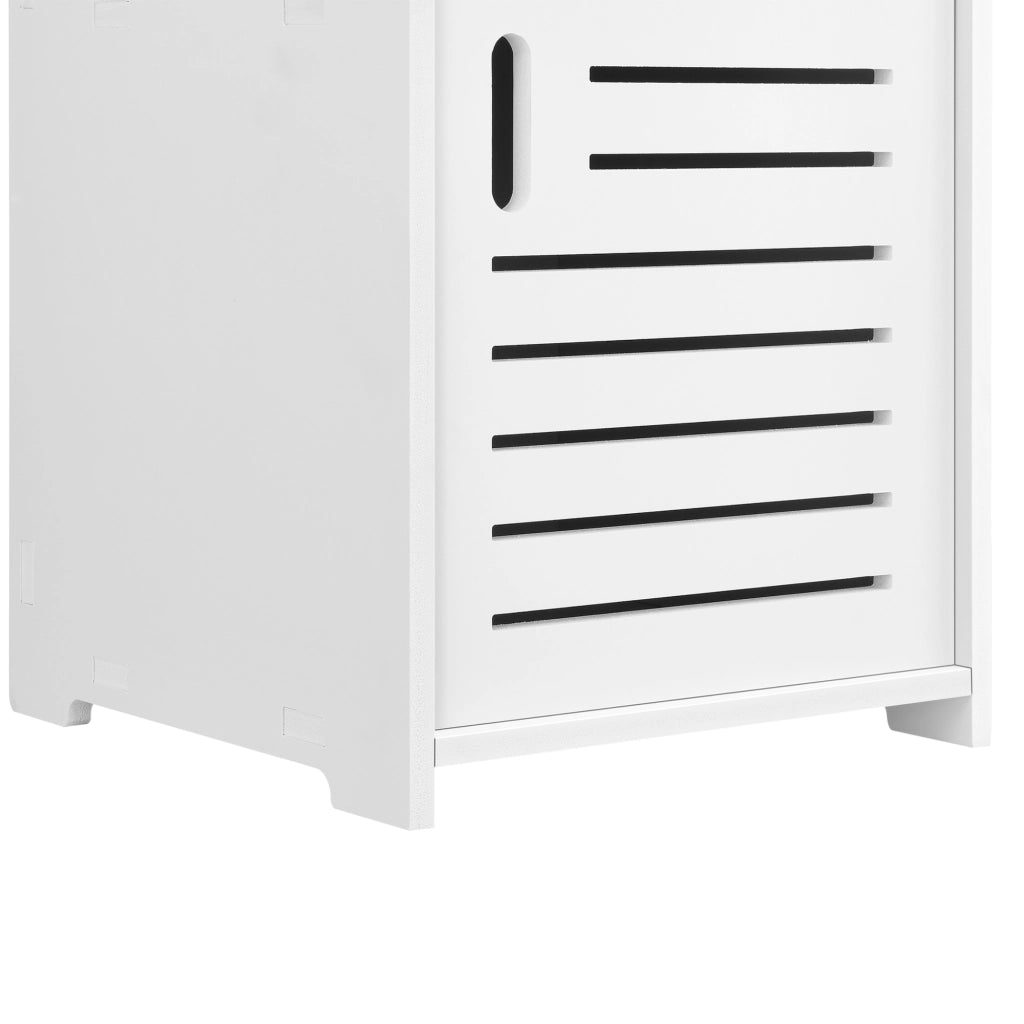 Armadietto da Bagno a Terra con Anta e Ripiani 72 x 32 x 32 cm Mobiletto da Stoccaggio Armadio da Bagno con Sportello di Design - Bianco