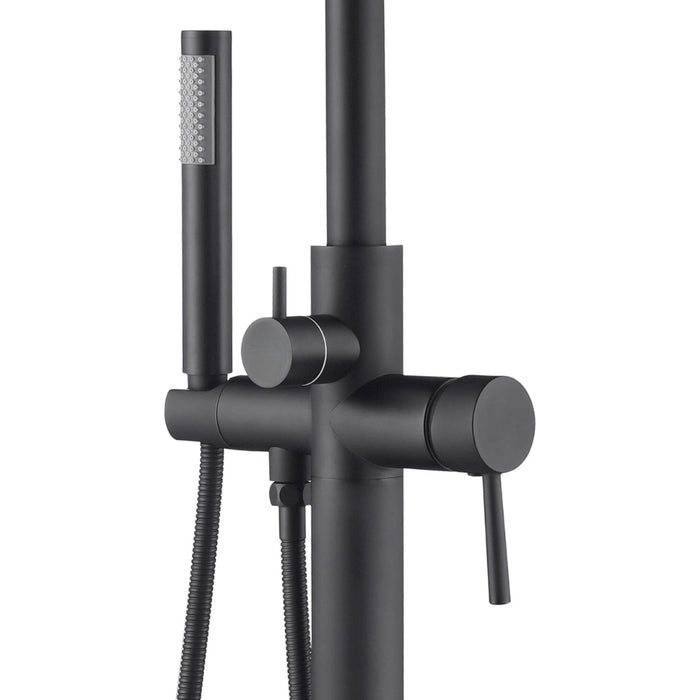 Ogomondo miscelatore a pavimento per vasca freestanding black mumbai in ottone *** finitura- nero opaco, confezione 1