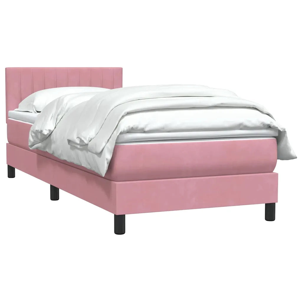 Giroletto a Molle con Materasso Rosa 80x220 cm Velluto 3316430