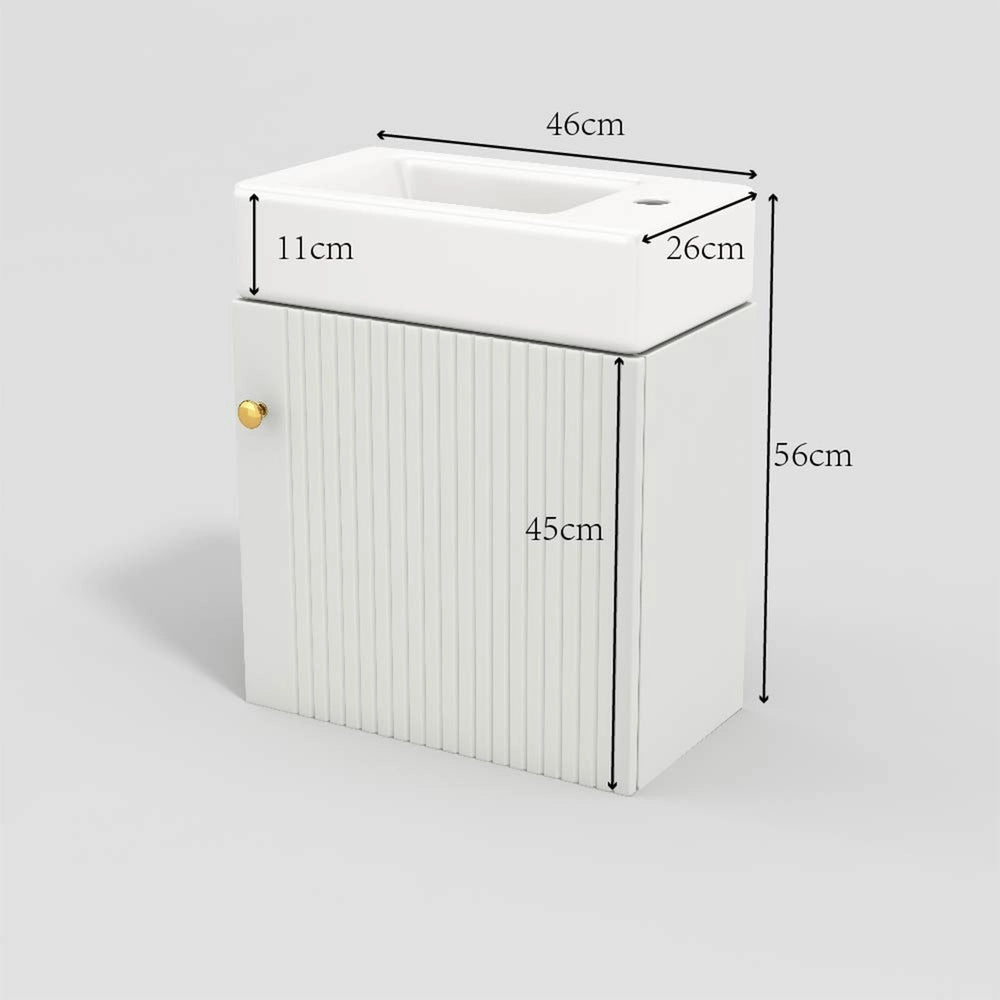 Mobile Bagno con Lavabo e Sottolavabo Sospeso 46 cm ¨C Xylo ¨C Bianco