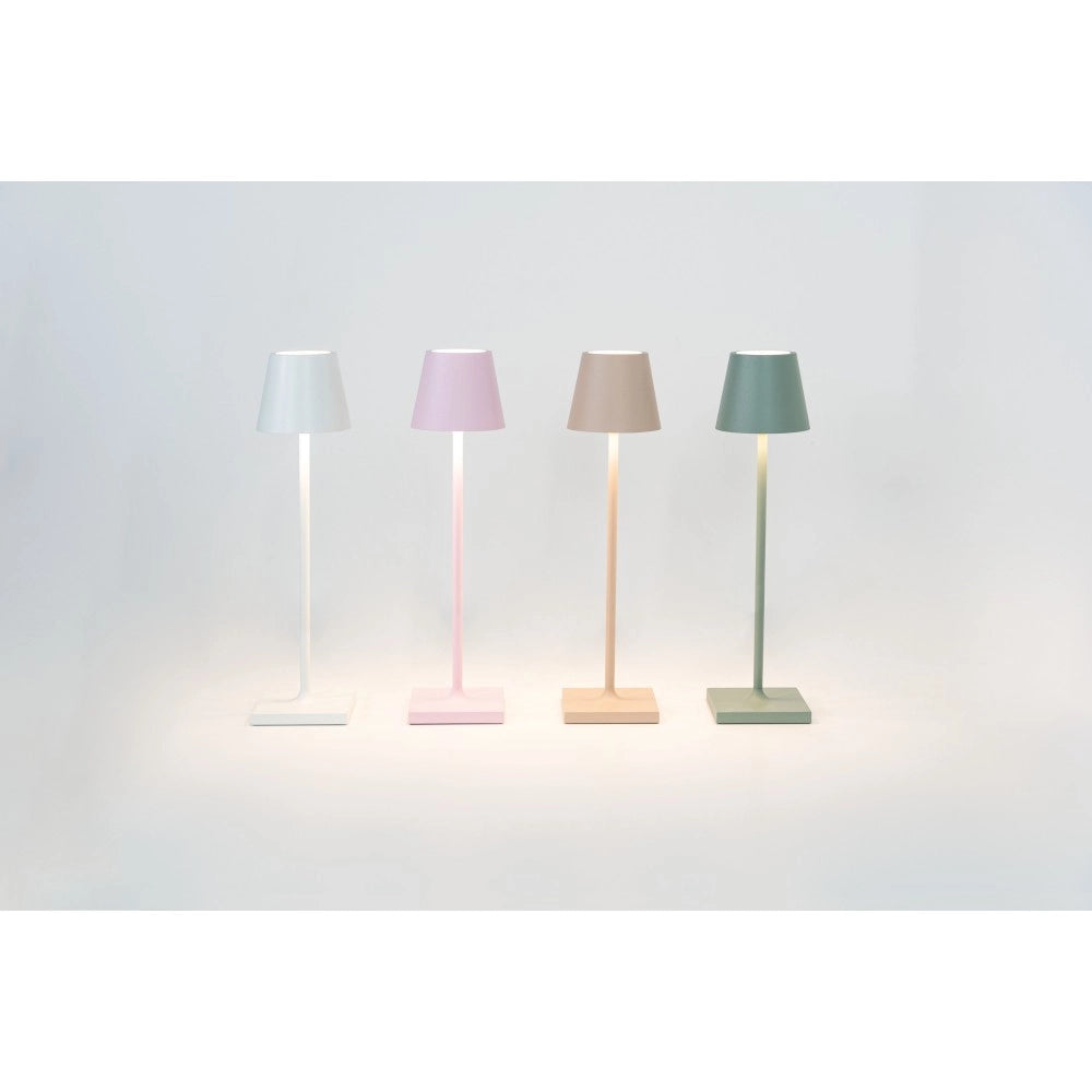 Lampada a led da tavolo Poldina Pro Micro Bianca ricaricabile e dimmerabile con batteria fino a 12 ore