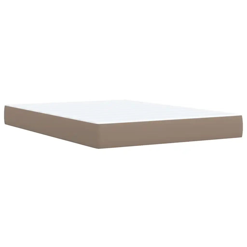 vidaXL Giroletto a Molle con Materasso Cappuccino 140x190cm Similpelle