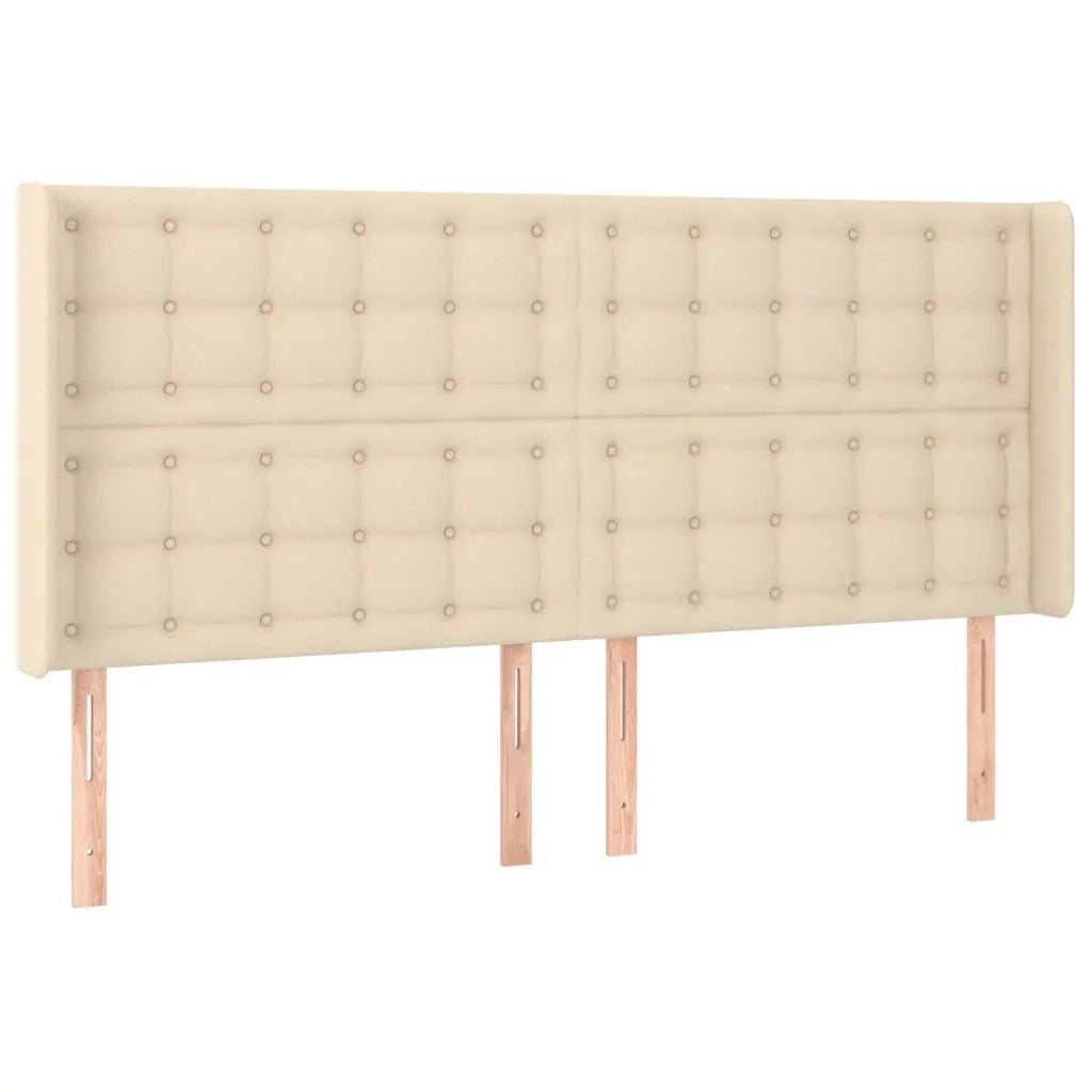 Testiera a LED-Testata con LED Crema 203x23x118/128 cm in Tessuto 404489