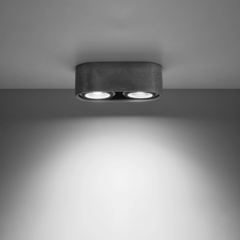 Spot soffitto Pure Lume PRIMO 2xGU10 in cemento grigio