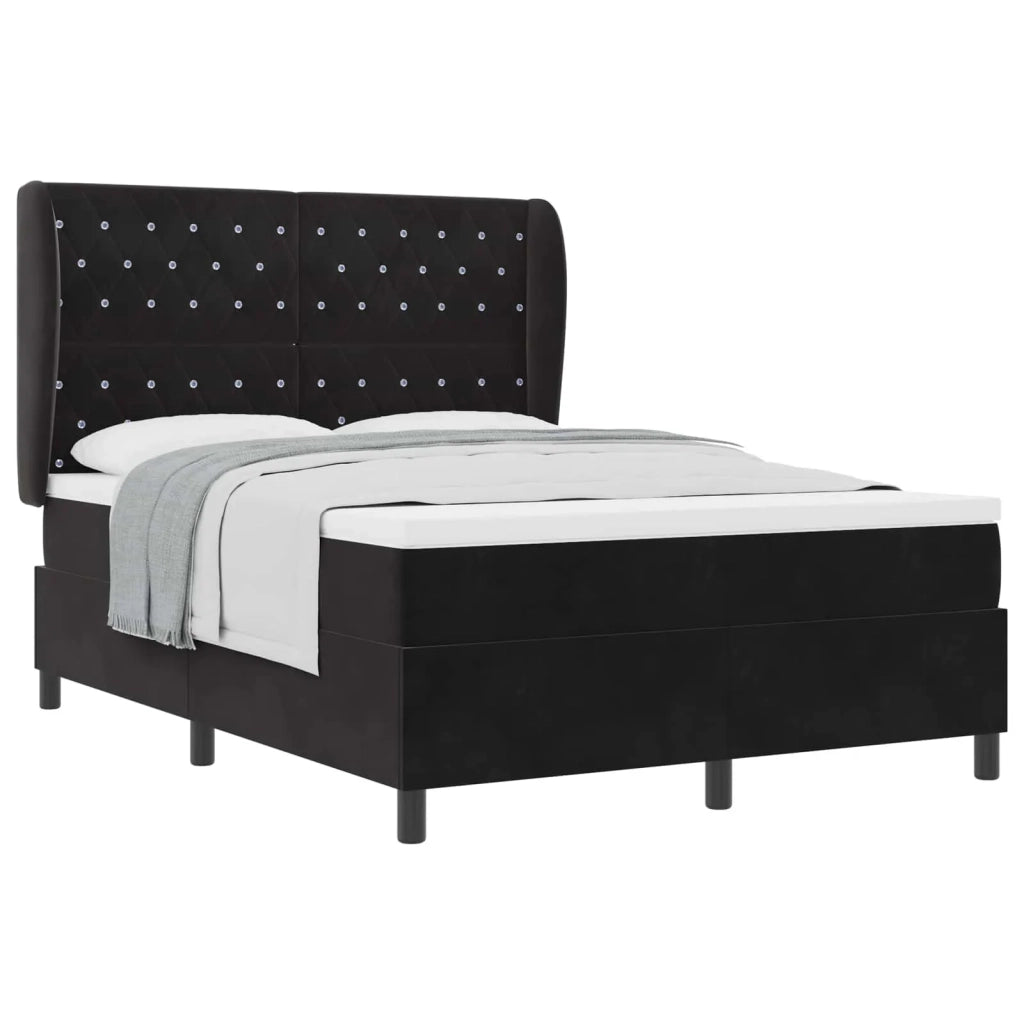 Letto a molle con materasso Nero 200 x 160 cm Poliestere 3340882