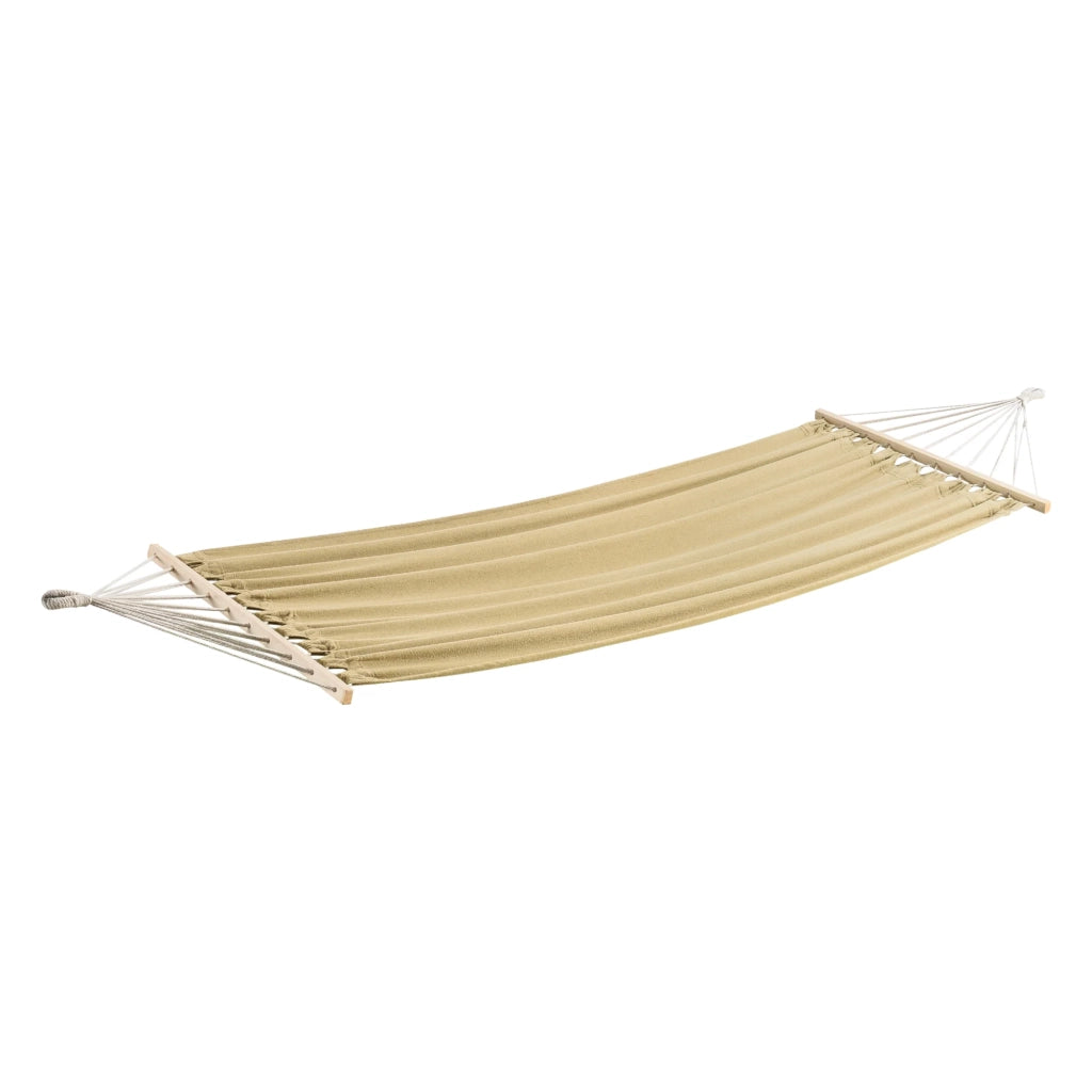 Amaca con struttura in acciaio cotone poliestere 200 x 100 cm nero e beige 03_0007165