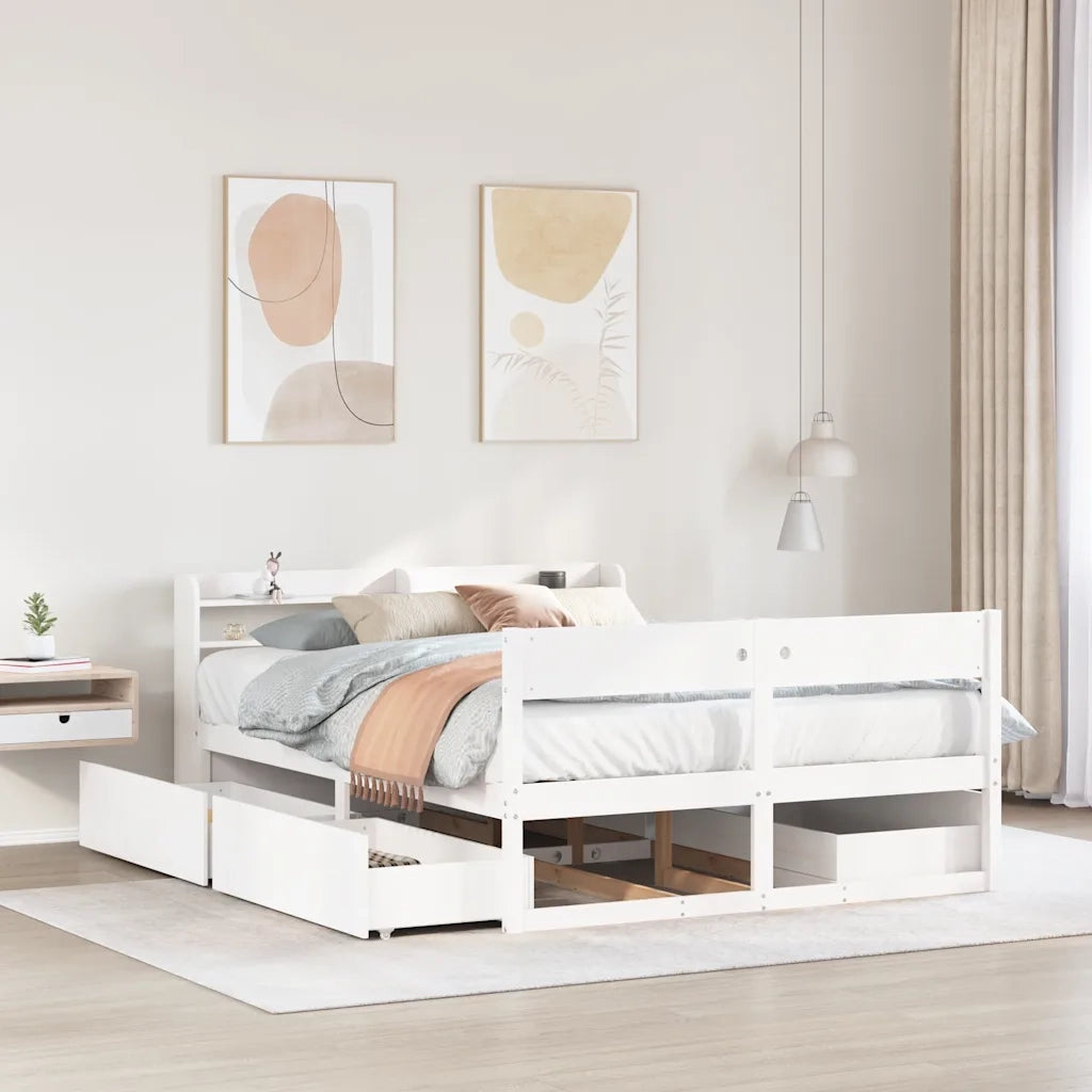 vidaXL Letto senza Materasso Bianco 120x200 cm Legno Massello di Pino