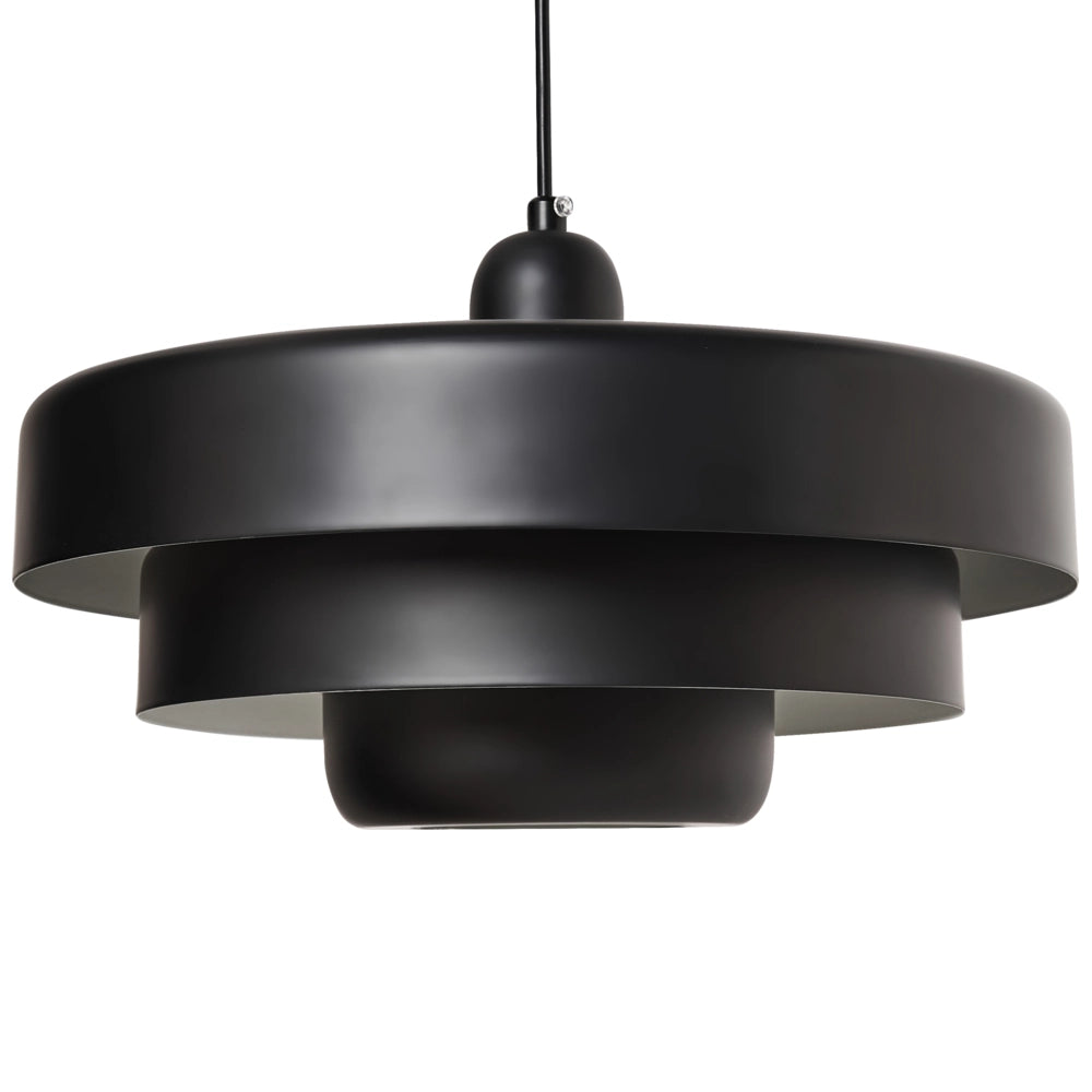 Lampadario a più livelli in metallo stile metà secolo scandinavo Nero stile scandinavo vintage