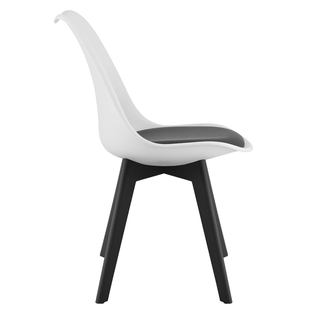 Sedia VALORA RIXK - Design ergonomico senza tempo, nero e bianco x 4