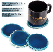 Onderzetters 4 Stuks - Geverfde Gesneden Agaat - Onderzetters Unici - Onderzetters per Tazza e Bicchiere - Dimensioni 60-74 mm