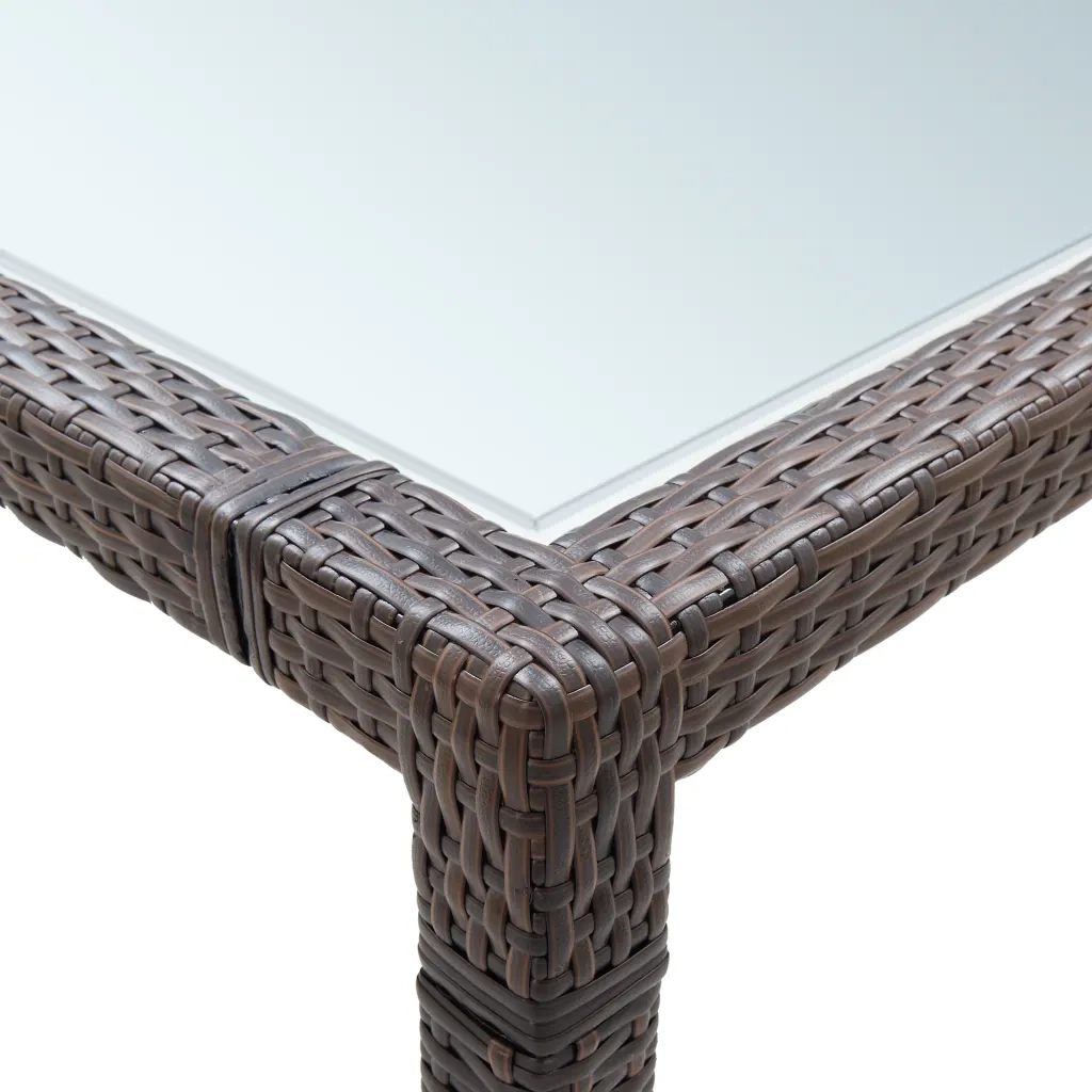 Tavolo da Pranzo da Giardino | Tavolino da esterno Marrone 200x150x74cm in Polyrattan