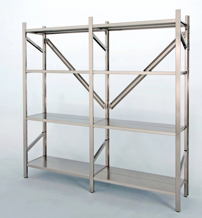 Scaffale lineare in acciaio inox per prodotti alimentari cm. 130x50x150h