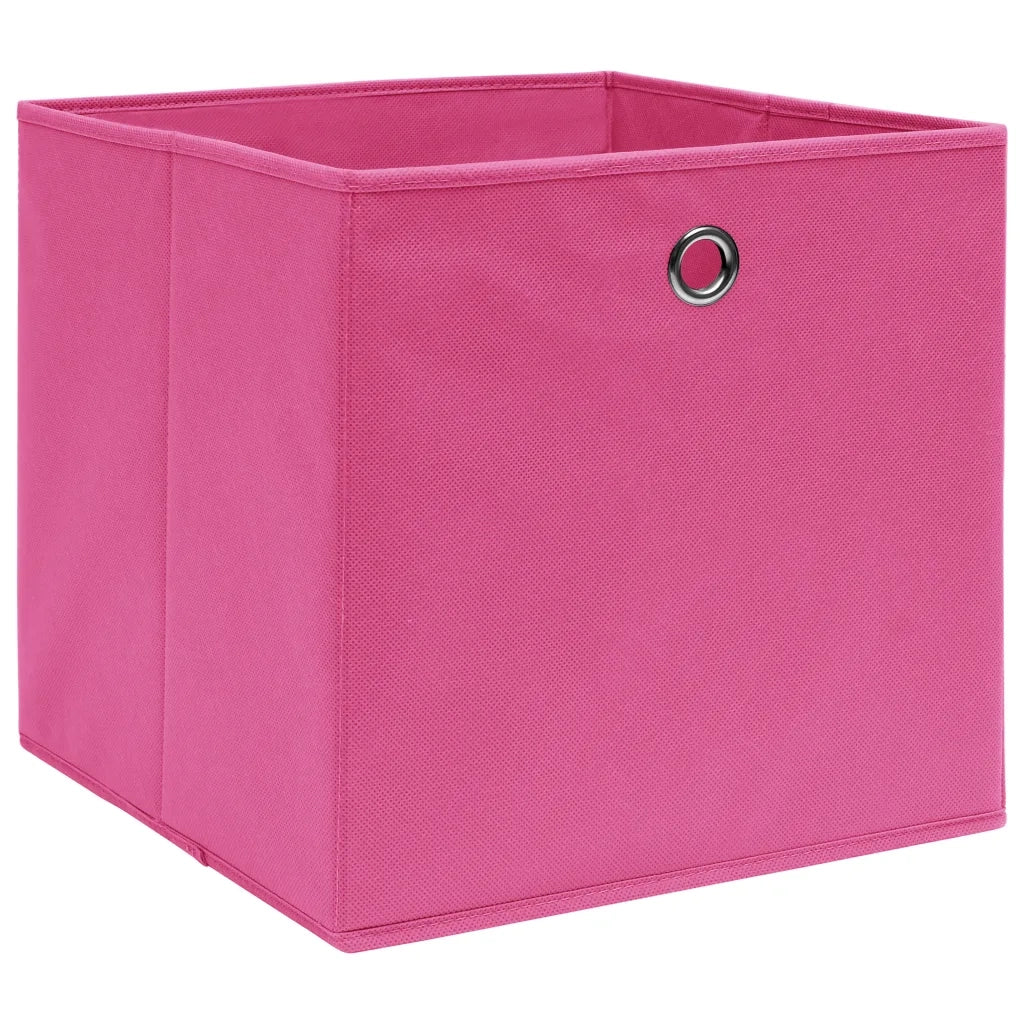 Contenitori 4 pz in Tessuto non Tessuto 28x28x28 cm Rosa 325203