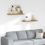 Scaffale da parete 2 pz Marrone 80 x 23,5 x 3,8 cm