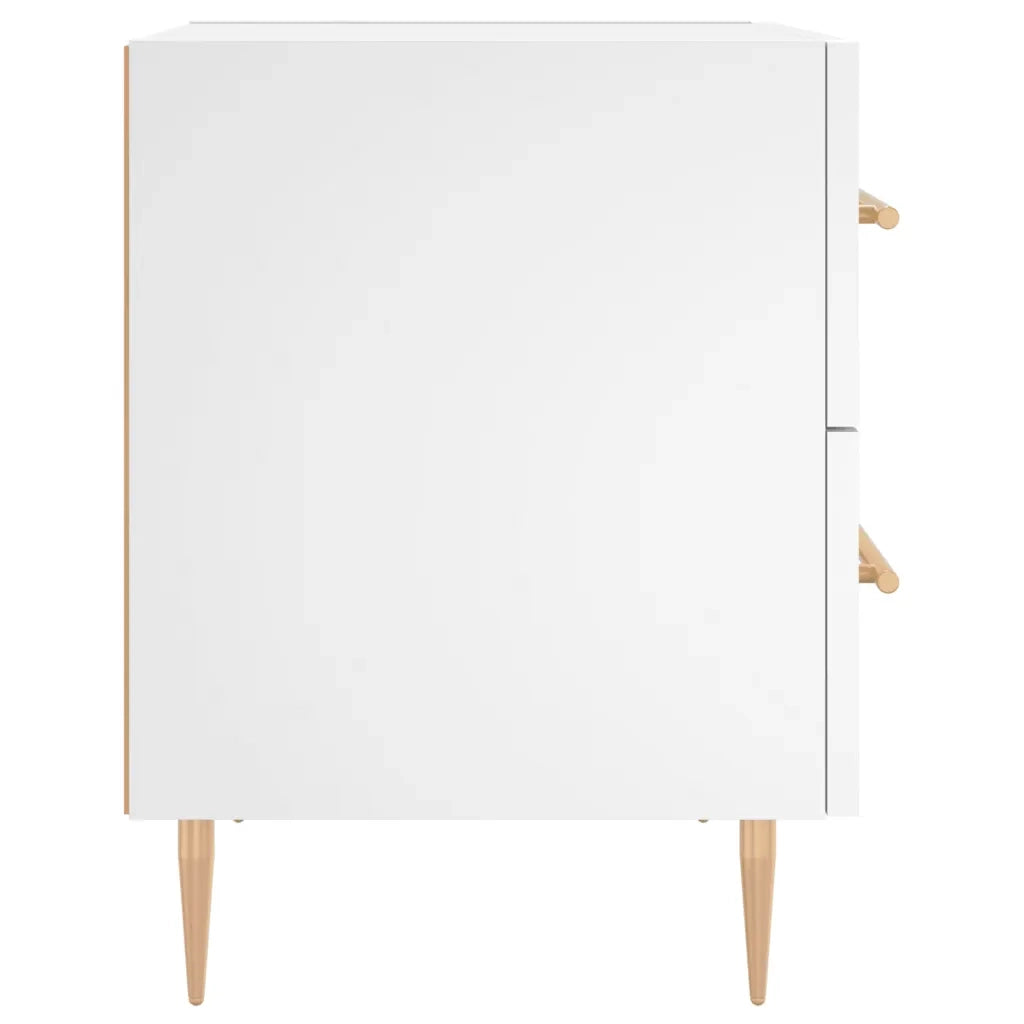 Comodino | Armadio da Notte | Mobiletto da notte Bianco 40x35x47,5 cm in Legno Multistrato