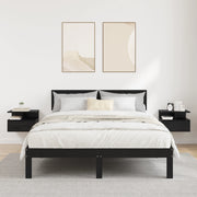 Comodini Galleggianti 2 pcs Rovere Nero 40x31x27 cm Legno Ingegnerizzato