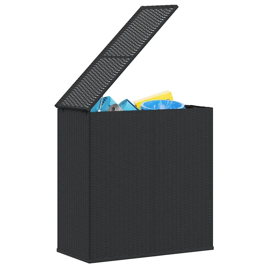 Contenitore Cuscini da Giardino Rattan PE 100x49x103,5 cm Nero 317223