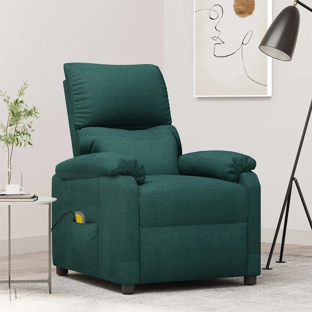Divano Sedia-Poltrona Massaggiante Verde Scuro in Tessuto 218573