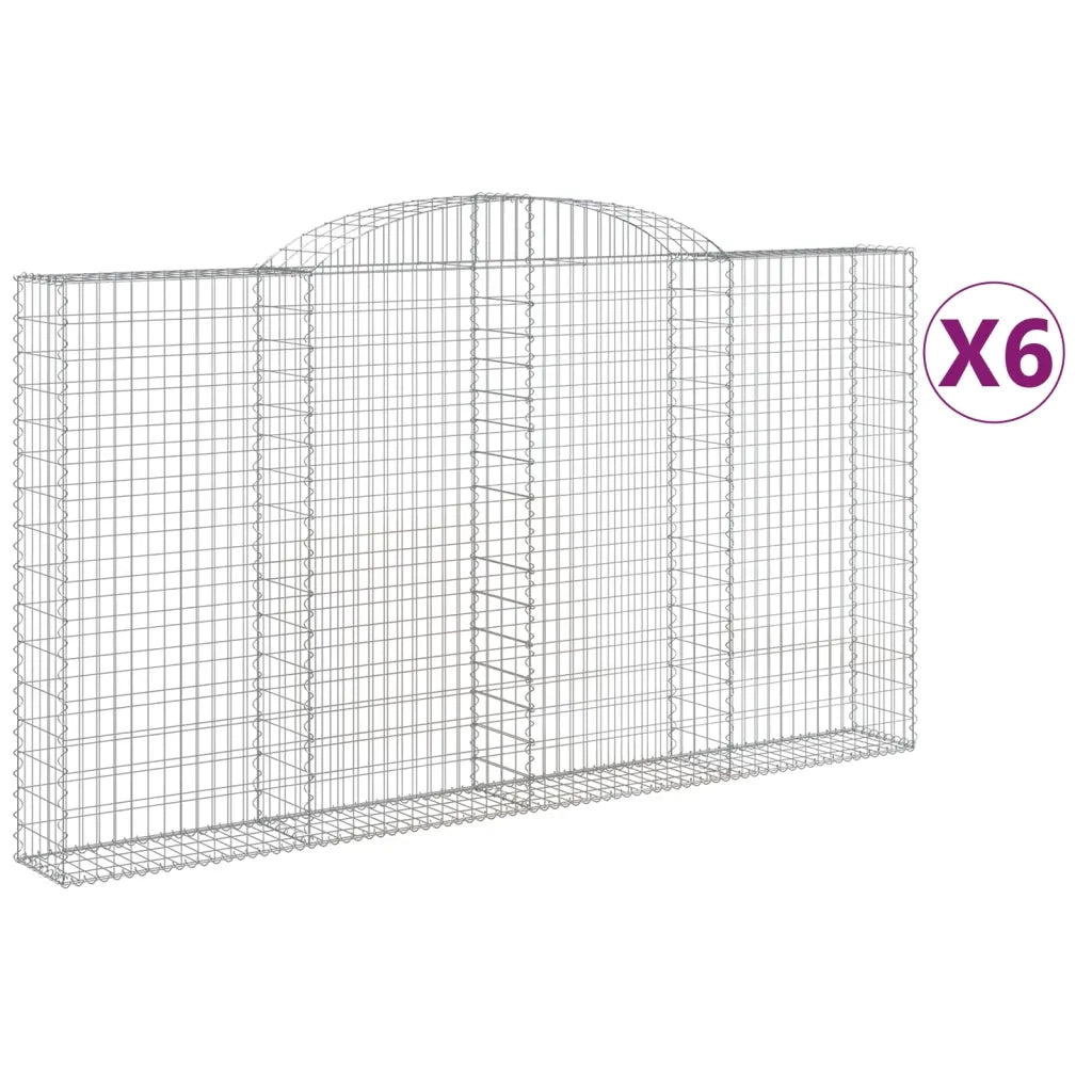 Cesti Gabbioni ad Arco 6 pz 300x30x160/180 cm Ferro Zincatocod mxl 124055