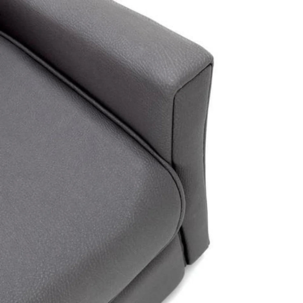 Poltrona reclinabile relax manuale con poggiapiedi Recline in similpelle antracite | Duzzle