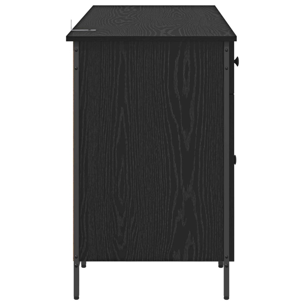 Scrivania per computer Rovere Nero 131 x 48 x 75 cm