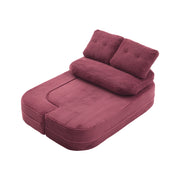 Poltrona letto 2 in 1 - con funzione relax e doppi portabicchieri - in corda - rosso vino