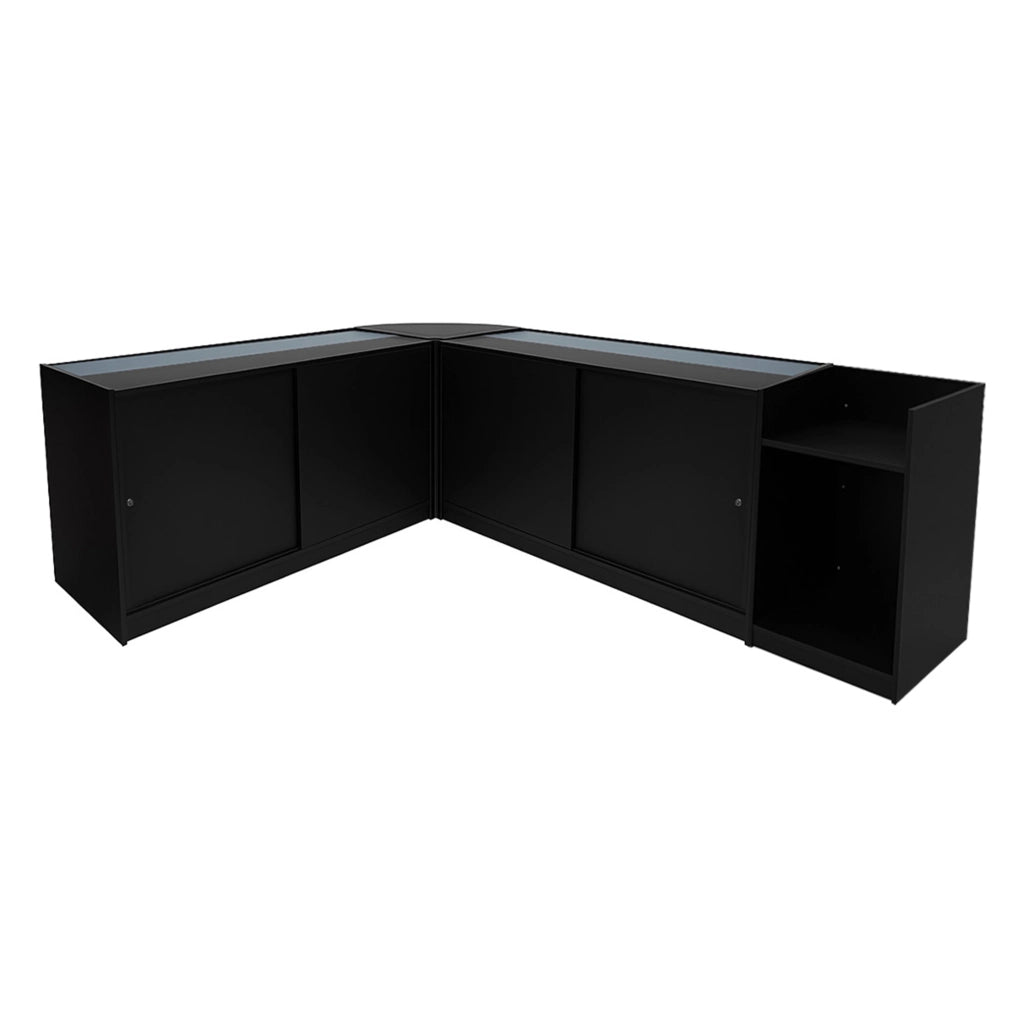 Set Banconi Nero Hyperion LED K1500 B1500 LM60 TB60 con Serrature e Vetrina