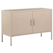 Credenza a 2 ante beige acciaio mobili per ufficio domestico ripiani piedini design industriale
